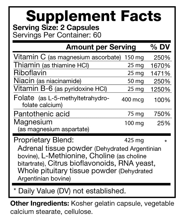 BioAdrenal Complex Comprehensive Adrenal Support BioDesign Supplements