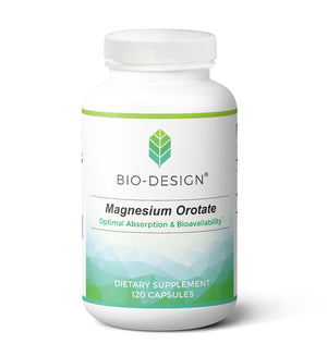 
                  
                    Load image into Gallery viewer, 120 Capsule Bottle of Bio-Design Magnesium Orotate for Optimal Absorption and Bioavailability
                  
                
