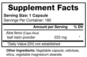 
                  
                    Load image into Gallery viewer, Bio-Designs AloeLax 225 supplemental facts and ingredients list for 180 capsule bottle
                  
                