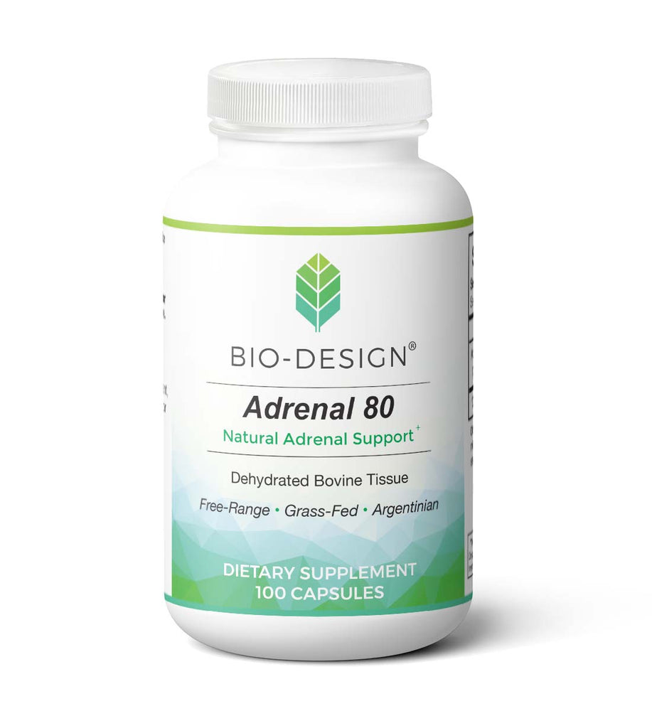 100 Capsules Bottle of Bio-Design Supplements Adrenal 80 - Dehydrated Bovine Tissue