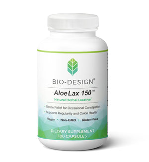
                  
                    Load image into Gallery viewer, 180 Capsules Bottle of Bio-Design Supplements AloeLax - 150 - Natural Herbal Laxative
                  
                