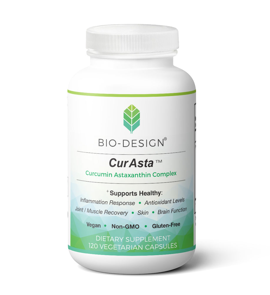 120 Vegetarian Capsules Bottle of Bio-Design Supplements CurAsta - Curcumin Astaxanthin Complex