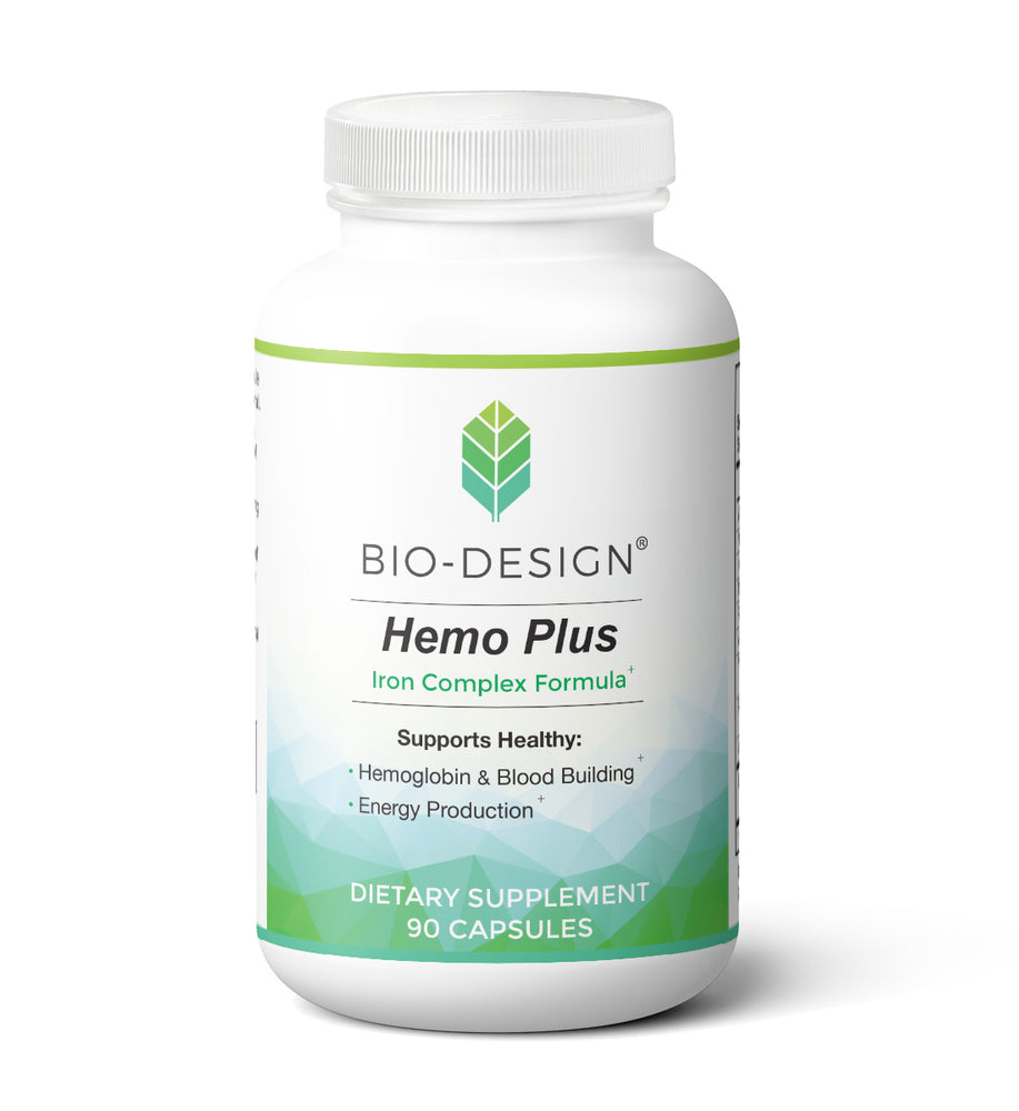 90 Capsule Bottle of Bio-Design Hemo Plus Iron Complex Formula