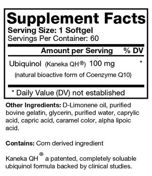 
                  
                    Load image into Gallery viewer, 60 SoftGel Bottle of Bio-Design Supplements Ubiquinol-QH for Cardiovascular &amp;amp; Energy Support Supplement Facts and Ingredients List
                  
                